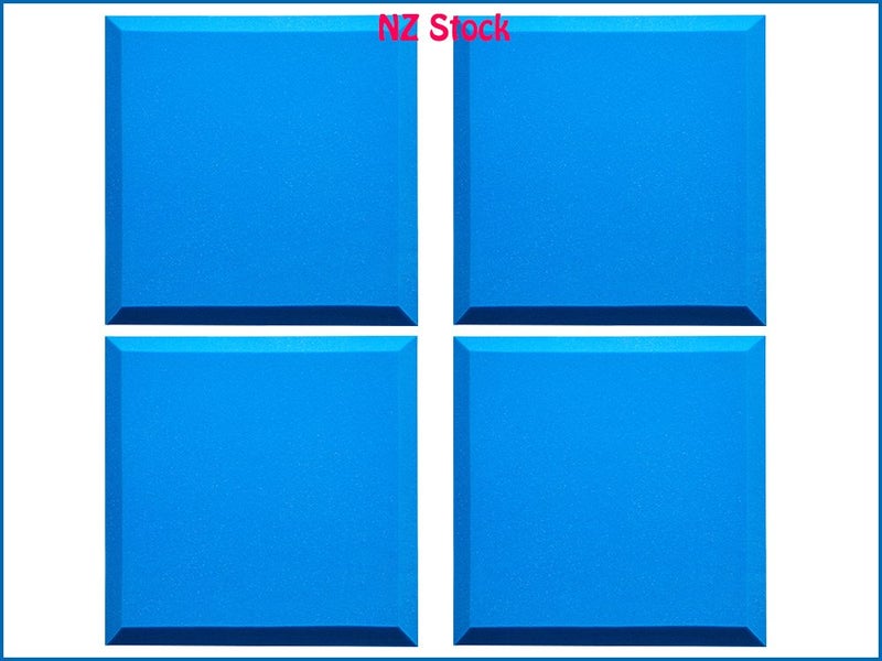 4 Pack Blue Acoustic Studio Foam Tiles 50cm x 50cm x 5cm Carousel 1