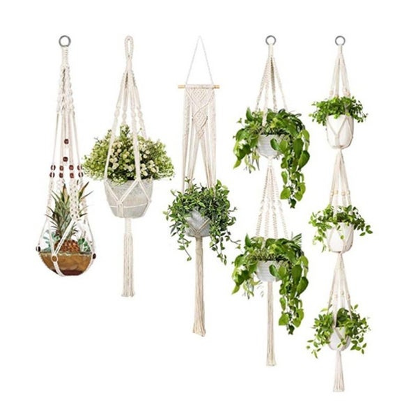 5pcs Macrame Plant Hanger Cotton Rope Hanging Planter Baskets I1744BG0 Carousel 2