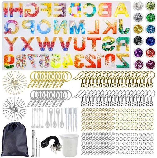 353pcs Silicone Mold Resin Moulds Letter Numbers Earring Keychain I0925WT0 Carousel 1