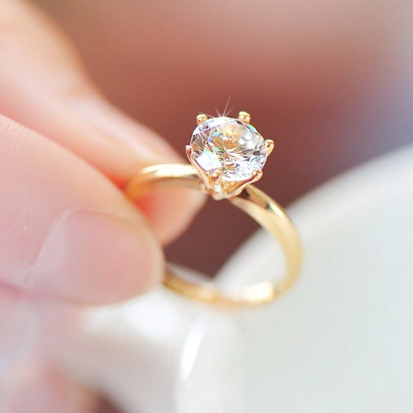 1.2ct Moissanite Engagement Ring SOLID 18K YELLOW GOLD Diamond Ring AU750 Stamp62934714763523111