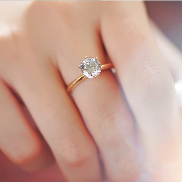 1.2ct Moissanite Engagement Ring SOLID 18K YELLOW GOLD Diamond Ring AU750 Stamp62934714763523112