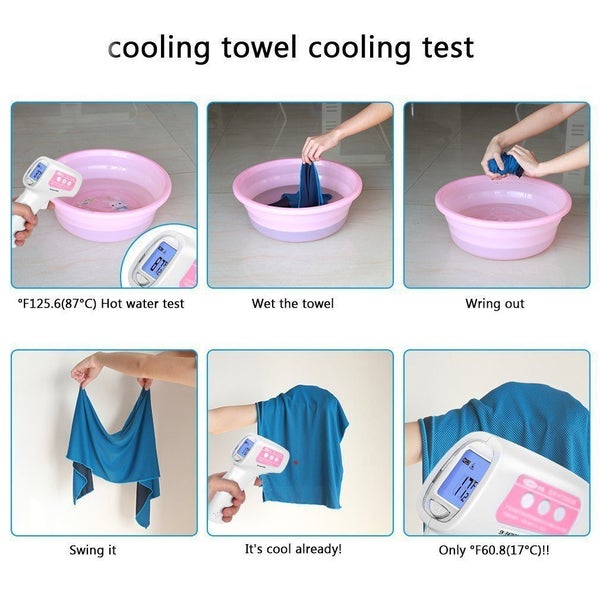 Cooling Towel Blue + Green Carousel 2