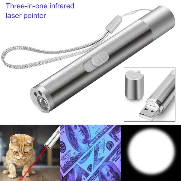 3 In 1 Rechargeable Cat Toy Red UV Flashlight Torch i1964WT0 Carousel 1