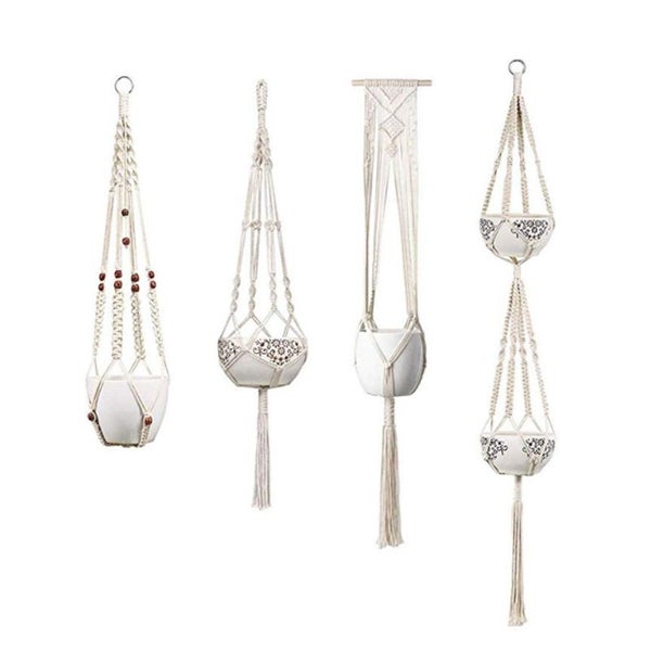 4pcs Macrame Plant Hanger Cotton Rope Hanging Planter Baskets I1743BG0 Carousel 1