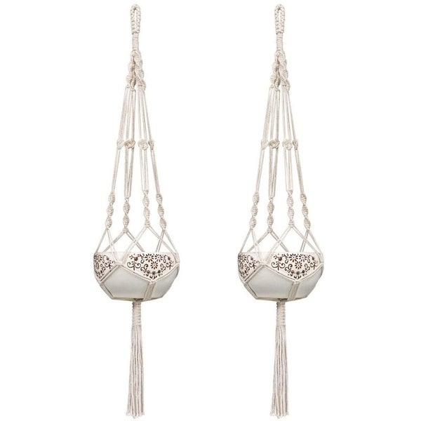 2pcs Macrame Plant Hanger Hanging Basket I1185BG0 Carousel 1