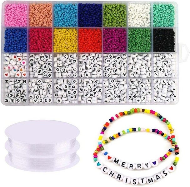 Jewellery Making Supplier Glass Seeds Letter Alphabet Beads Set Kit I1305MZ0 Carousel 1