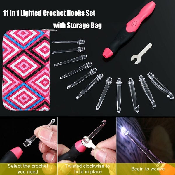 LED USB RECHARGABLE CROCHET HOOK SET —  - Yarns, Patterns and  Accessories