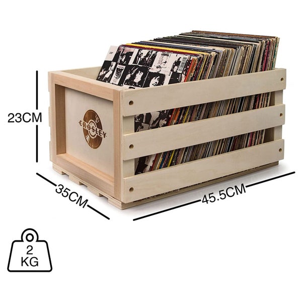 Crosley Twin Pack Vinyl Lp Record Storage Crate Natural Wood Storage Boxes Carousel 2