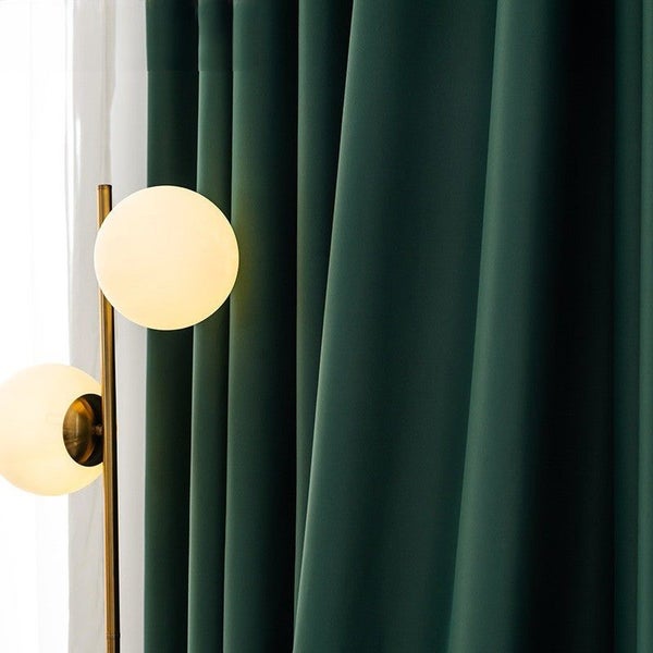 Anydrape Curtain 100cm Dark Green Modern Blackout Curtains for Living Room Be... Carousel 2
