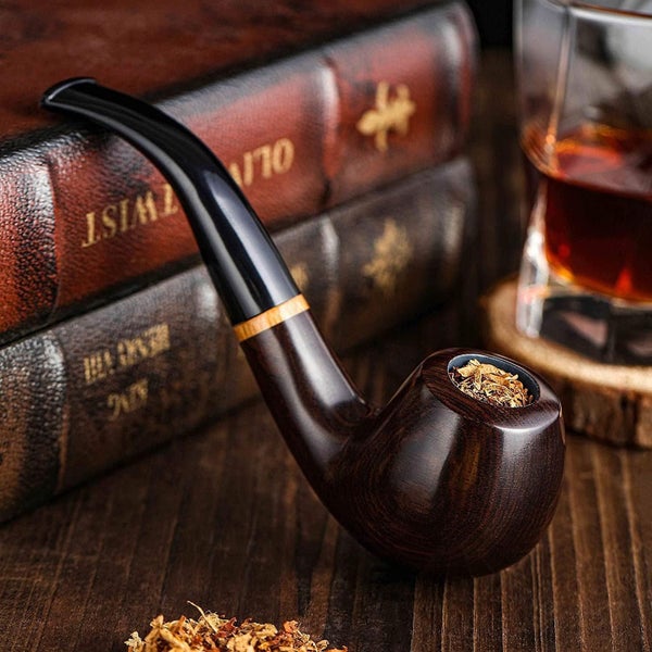 Tobacco Pipe Handmade Wood Smoking Perfect Beginner Carousel 1