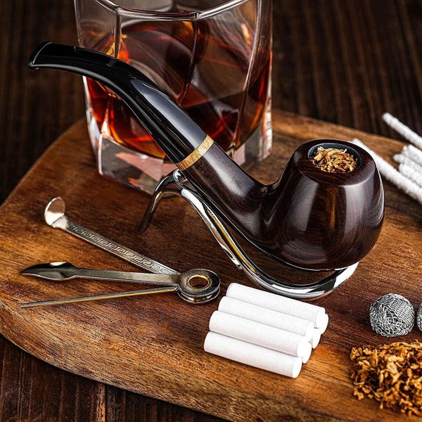 Tobacco Pipe Handmade Wood Smoking Perfect Beginner Carousel 2