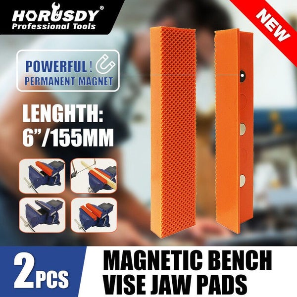 HORUSDY 2pcs Universal Vice Jaw Magnetic Reversible Pads 2037205 Carousel 2