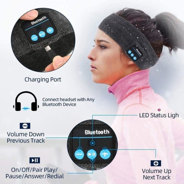 Sports Headband Bluetooth Headphones Headset I0649DG0 Carousel 1