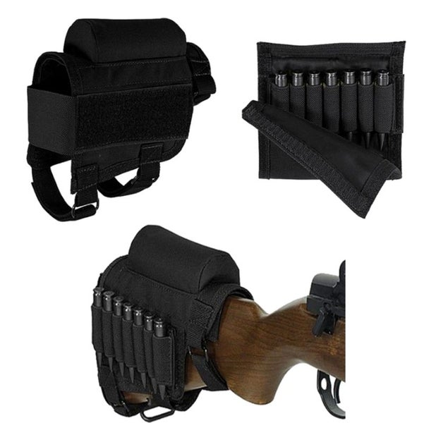 Outdoor Tactical Shotgun Rifle Ammo Pouch Bag Butt Stock Cheek Pad i1911BK0 Carousel 2