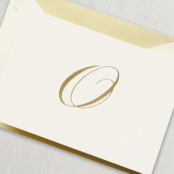Crane & Co Engraved O Initial Note Card Set 10pce Carousel 2