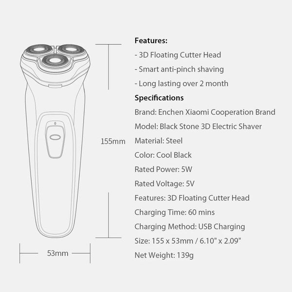 3D Electric Shaver Enchen BlackStone Electric Razor Carousel 2
