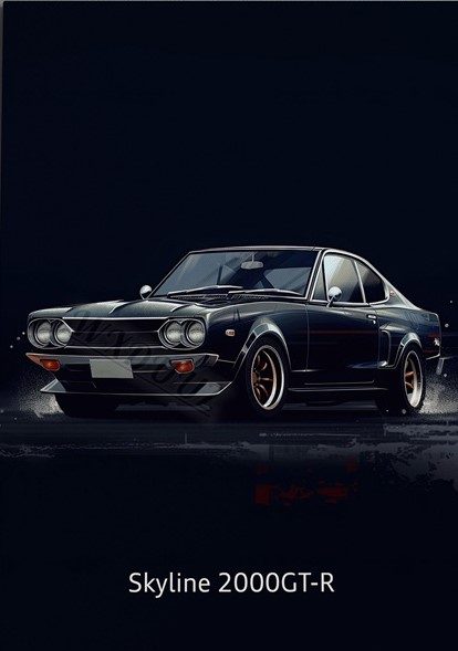 Nissan Skyline 2000 GT-R Classic 400x600mm Image Canvas Print Carousel 1