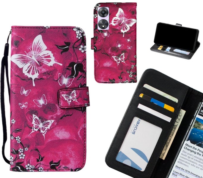 Oppo A58 case leather wallet case printed ID Carousel 1