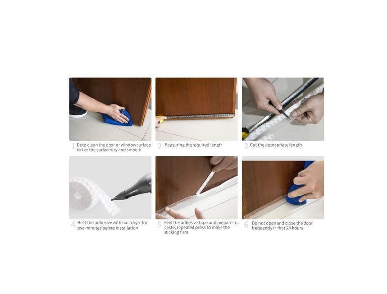 PTN 25mm 5Meters Clear Door Seal Strip Draught Excluder Door Tape Weather Strip Carousel 3