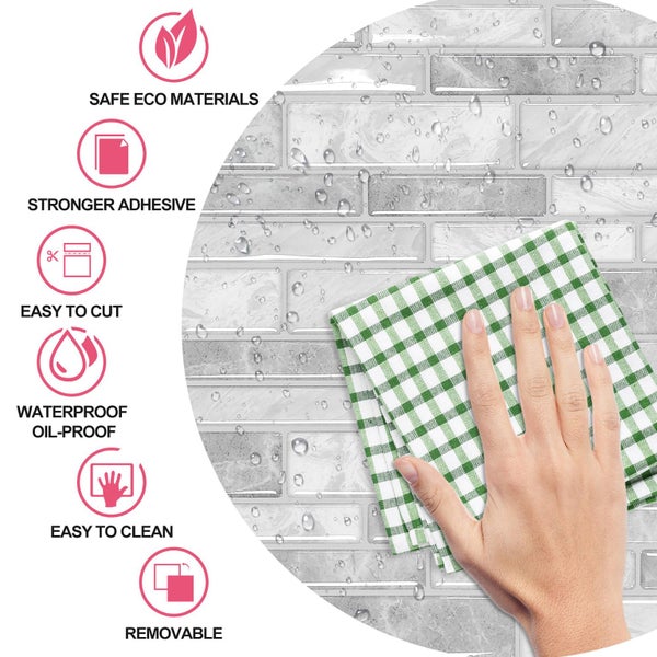 Self Adhesive 3D Wall Tiles Brick Wallpaper Clearance Carousel 2