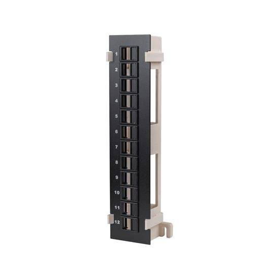 DYNAMIX Mini 1U 12 Port Unloaded Wall Mountable Keystone Patch Panel. Carousel 1