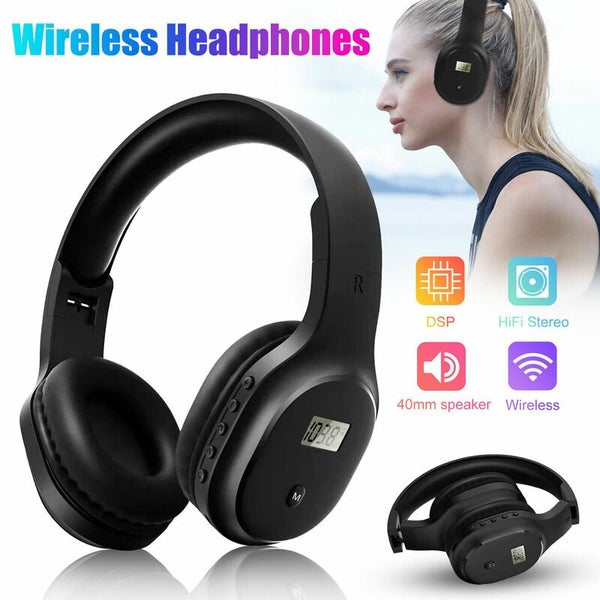 Wireless Headphones Rechargeable Bluetooth Headset Portable FM Radio 3662501 Carousel 1