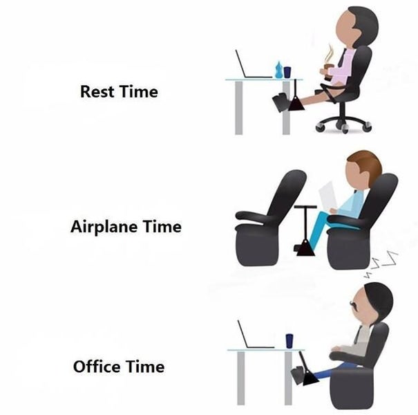 Travel Office Airplane Adjustable Relief Stress Foot Rest Hammock Leg Pad Pillow Carousel 2