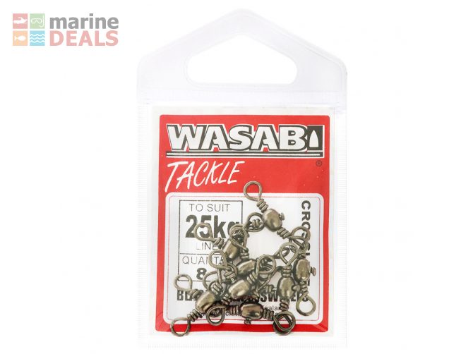 Wasabi Tackle Crossline Swivel Pack 25kg Qty 8 Carousel 1