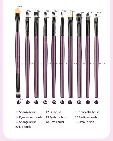 NEW 20PCs Makeup Brush Set Eye Shadow Brush Set Foundation Brush Beauty Tools Carousel 12