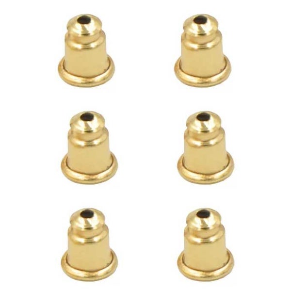 3 pairs Gold Bullet Earring Backs (5.5mm) Carousel 1