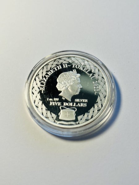 Tokelau 1 oz Silver $5 Zodiac Series: Cancer BU Carousel 2
