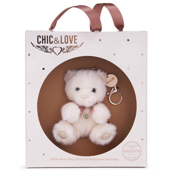 Chic & Love - Bailey Bear Bag Charm & Necklace August - Gift Set Carousel 1