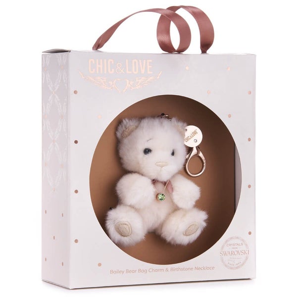 Chic & Love - Bailey Bear Bag Charm & Necklace August - Gift Set Carousel 2