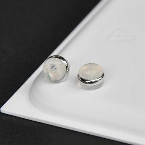 1 Pair Silver Hamburger Earring backs Carousel 2