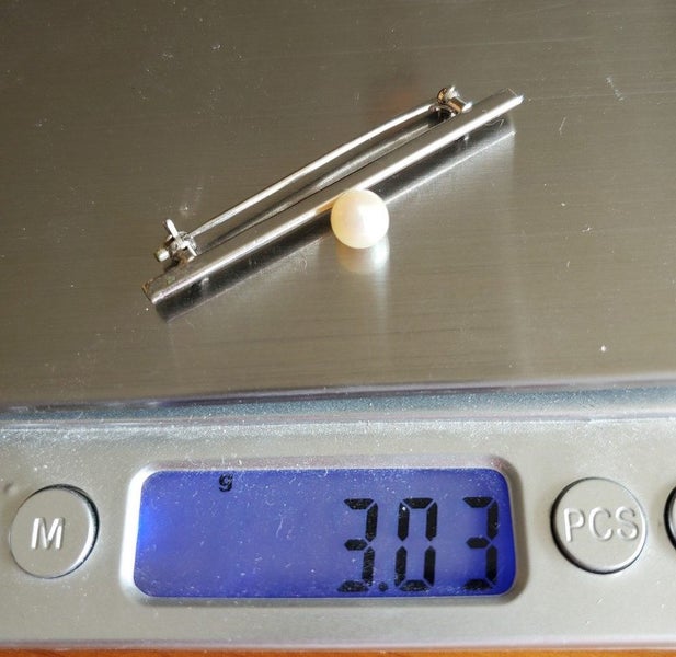 Mid Century STERLING SILVER Pearl Brooch Carousel 6