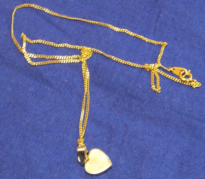 Goldtone Paua Heart Necklace Carousel 4