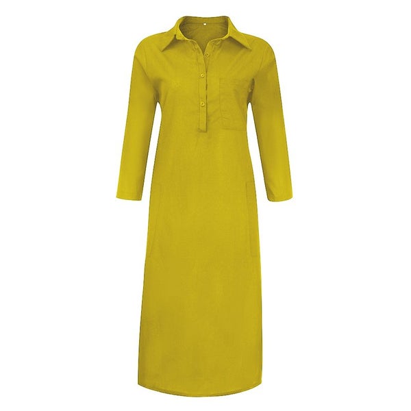 Maxi Shirt Dress Linen Summer Dresses Womens Clothing Size 16 J2202YL8 Carousel 8