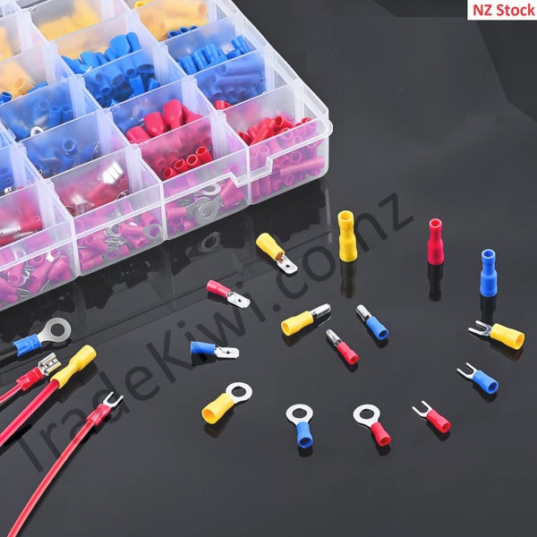 580pcs crimp terminals Butt Bullet Spade Fork Ring Piggy Back Wire Connectors Carousel 2