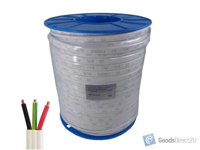 Electrical Cable - Flat TPS - 2.5mm2 + E, 3 Core - 100M Carousel 1
