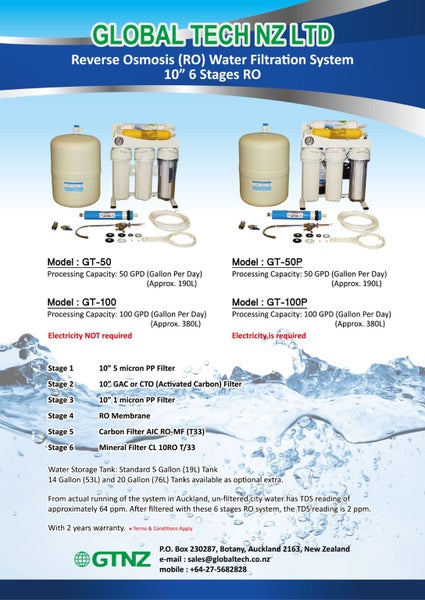GT-50 10"x6 Stages Reverse Osmosis Water Filtration System - 100% MADE IN TAIWAN Carousel 3