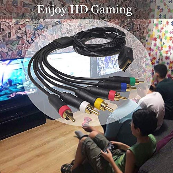 Component Audio Video Cable for PS2/ PS3 Slim HD Multi Out Composite RC Carousel 4