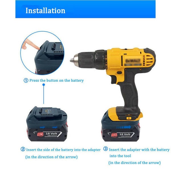 Bosch battery To Dewalt tool Adapter 18V Lithium 3655506 Carousel 2