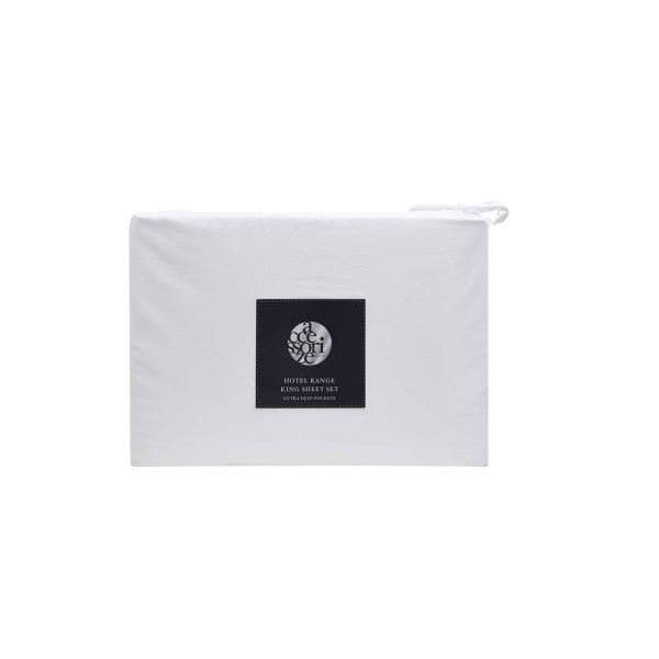 White/Black Piped Hotel Deluxe Cotton Sheet Set or Accessories Carousel 4