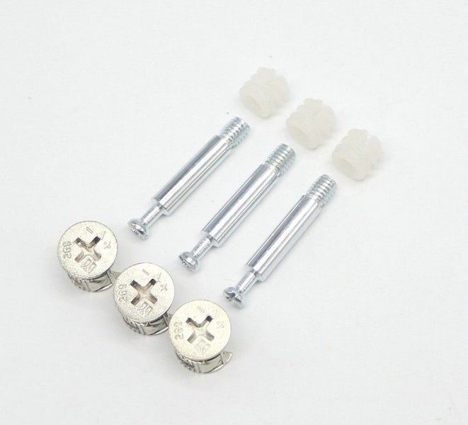 3 IN 1 Furniture Connector WITH DOWEL BOATS AND CAM LOCK Carousel 1