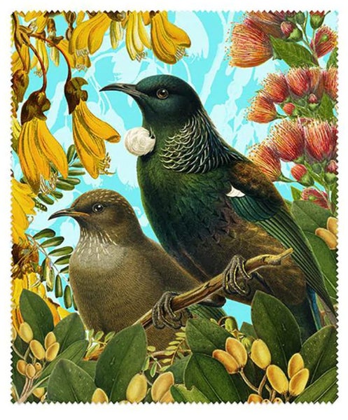 Botanical Native Bird Lens Cloth - Tui Carousel 1
