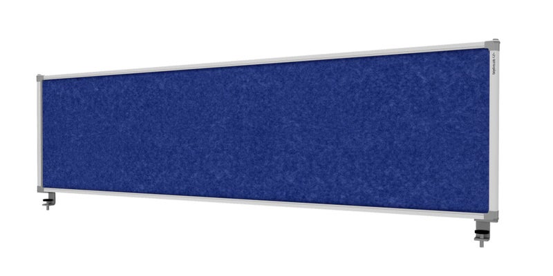 Desk Mounted Partitions 450mm High x 1760mm Wide - Blue Carousel 1