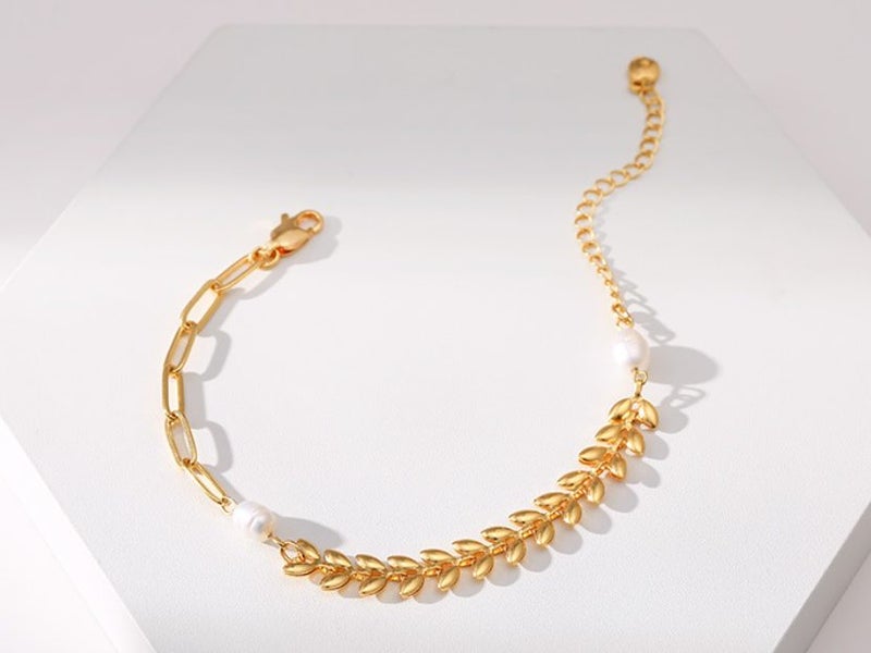 Pearl Bracelet Wheat Chain 18K Gold Plated Bracelet Carousel 2