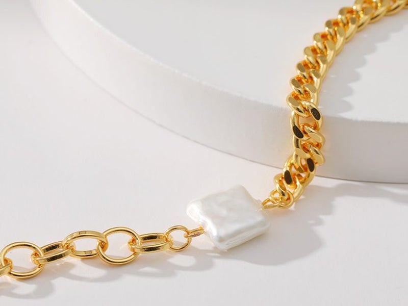 Bracelet Square Shell Pearl 18K Gold Plated Bracelet Carousel 4