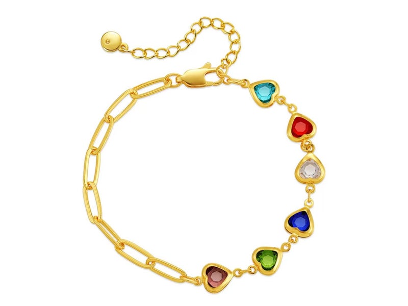 Bracelet Heart Rainbow Topaz 18K Gold Plated Bracelet Carousel 1