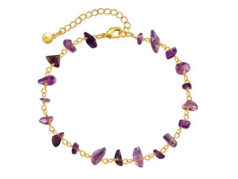 Anklet Purple Crystal 18K Gold Plated Anklet Carousel 1